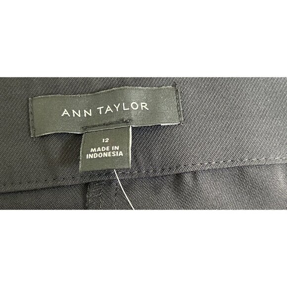 Ann Taylor Womens Black High-Rise Full-Length Trousers Size 12 - Lean Through Hi - Picture 8 of 8